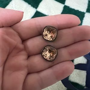 Vintage Givenchy rose gold square stud earrings